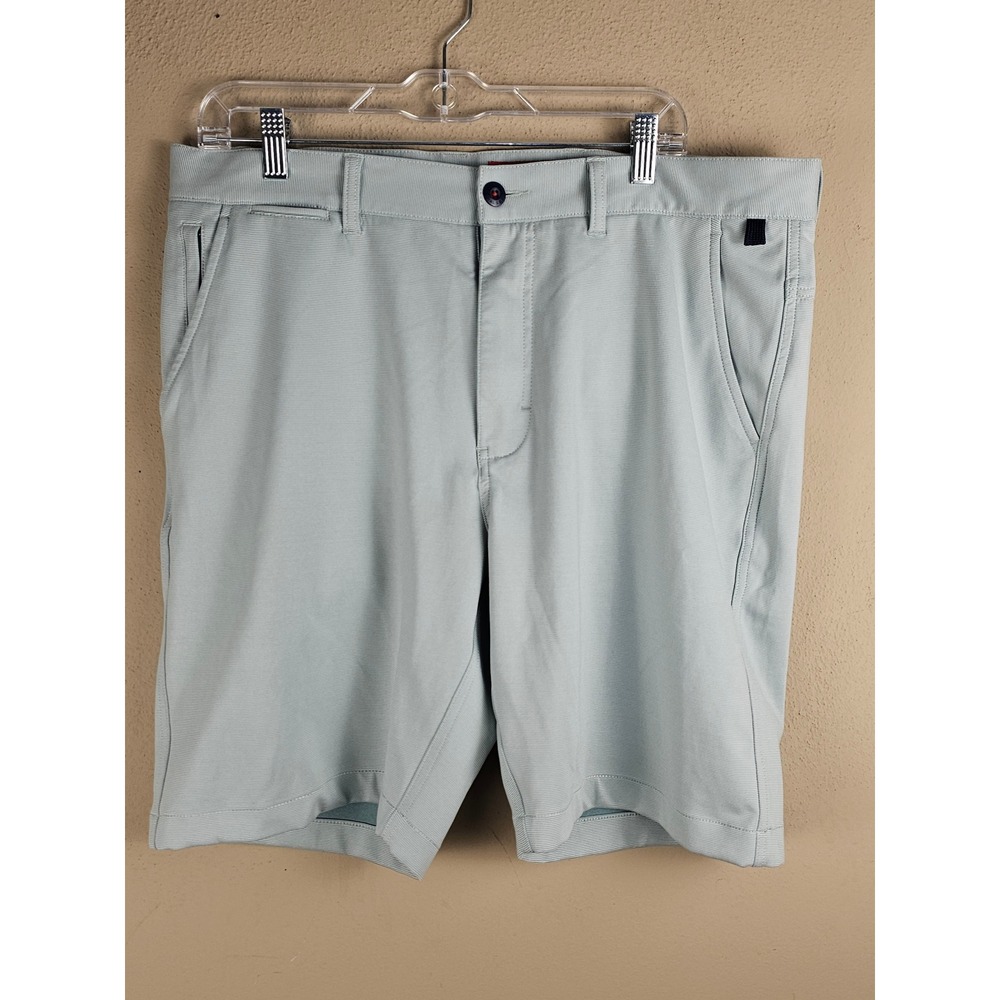 Halsey Sport Mens Green White Striped Breakwater Shorts 36 Performance Golf